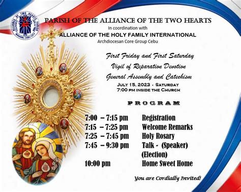 alliance of two hearts mass schedule today|Parish Of The Alliance Of Two Hearts, Banawa .